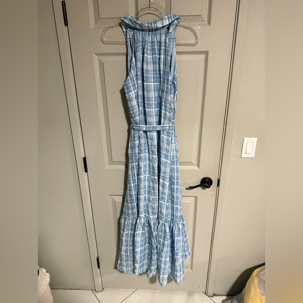 NWT Anthropologie Sleeveless Buttondown Shirt Dress Size M Medium Blue Maxi NEW - Picture 7 of 8